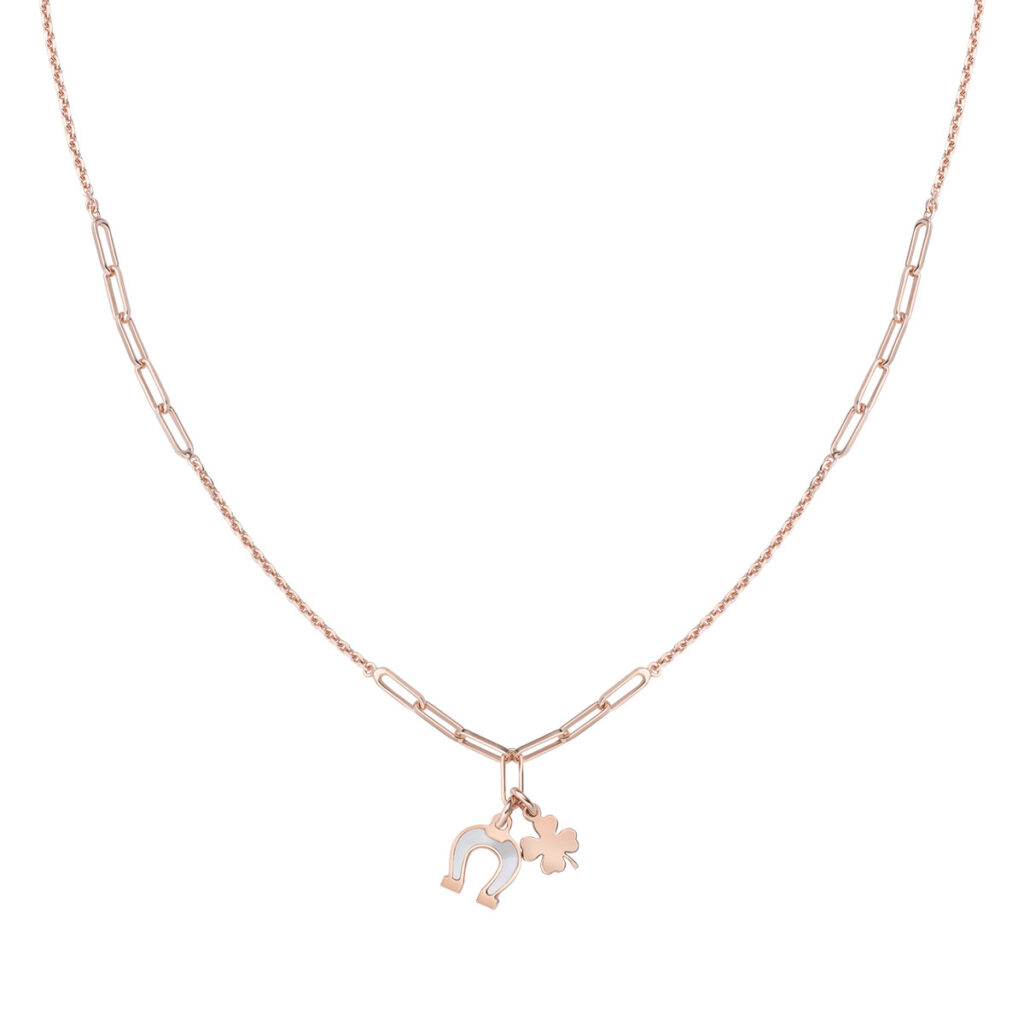 AMEN FOURLEAF CLOVER AND HORSESHOE NECKLACE